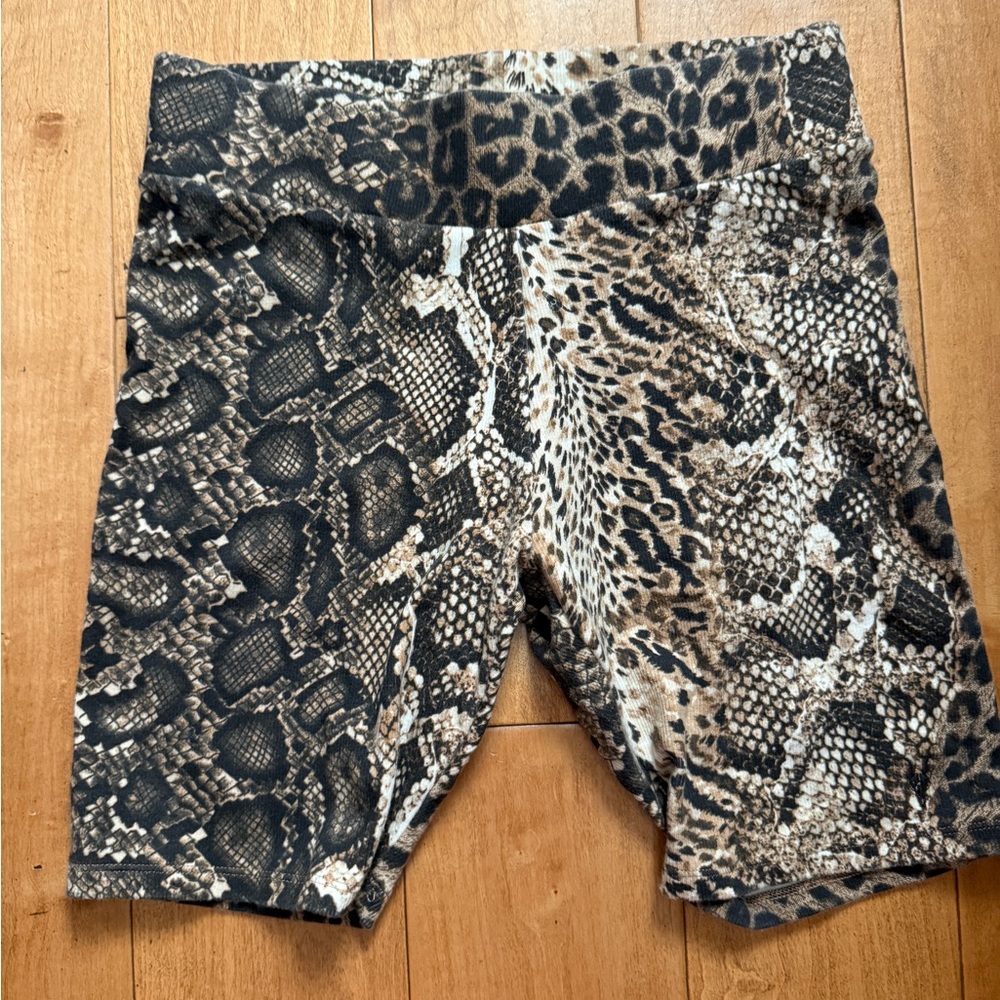 All Saints Animal Print Bike Shorts